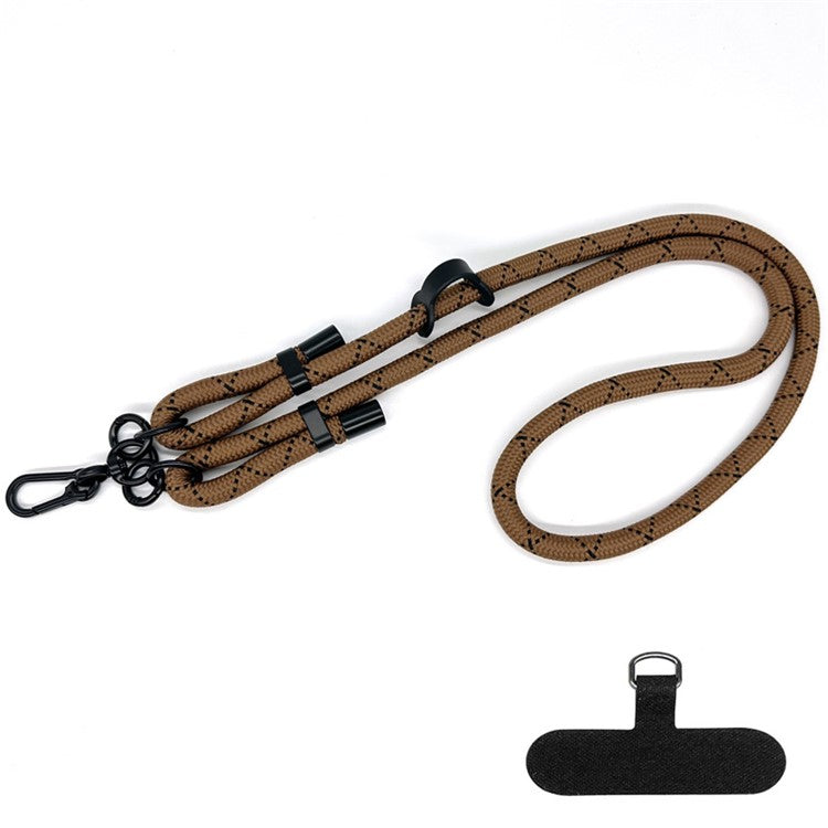 10mm Thick Polyester Rope Adjustable Neck / Shoulder Lanyard Anti-lost Phone Crossbody Carrying Strap - Style 53