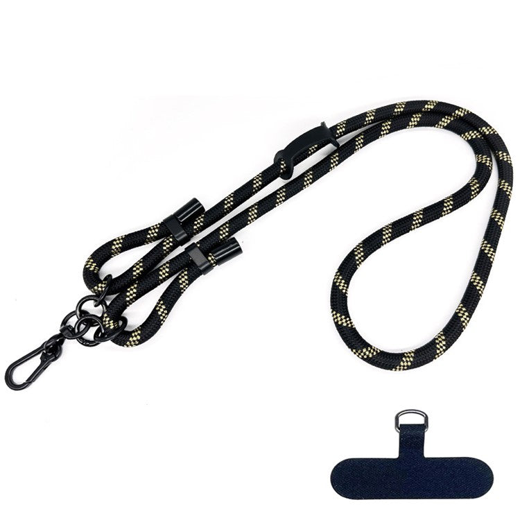 10mm Polyester Rope Adjustable Phone Neck / Shoulder Lanyard Anti-lost Crossbody Cellphone Strap - Style 84