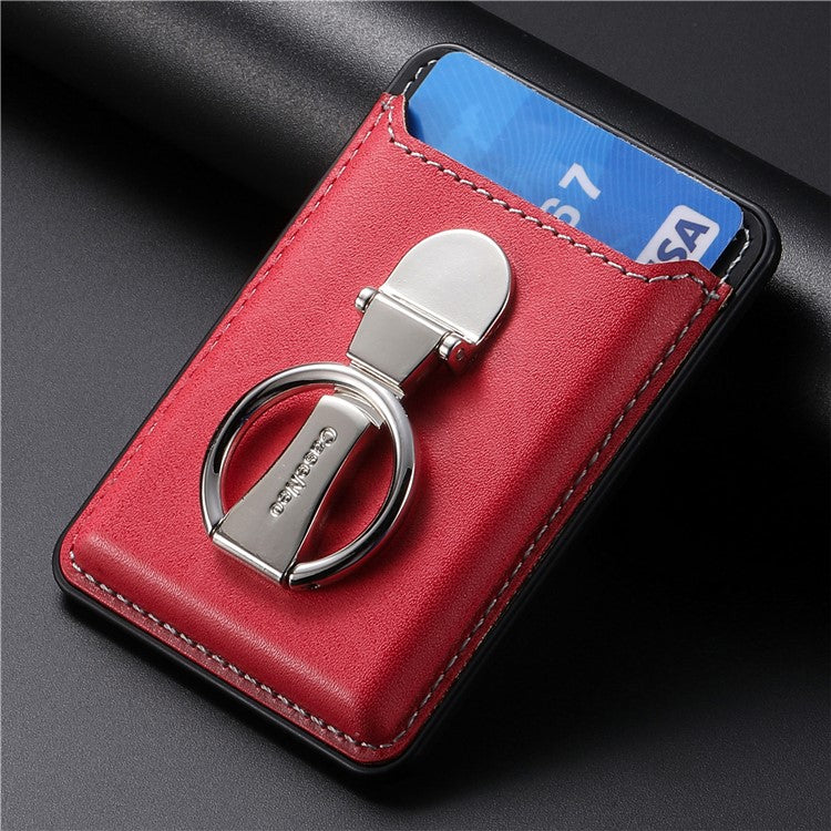 Card Holder Compatible with MagSafe PU Leather Kickstand Card Bag - Red