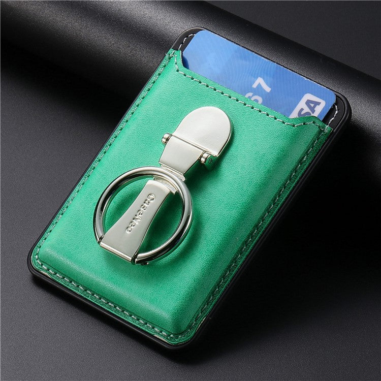 Card Holder Compatible with MagSafe PU Leather Kickstand Card Bag - Green