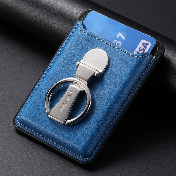 Card Holder Compatible with MagSafe PU Leather Kickstand Card Bag - Blue