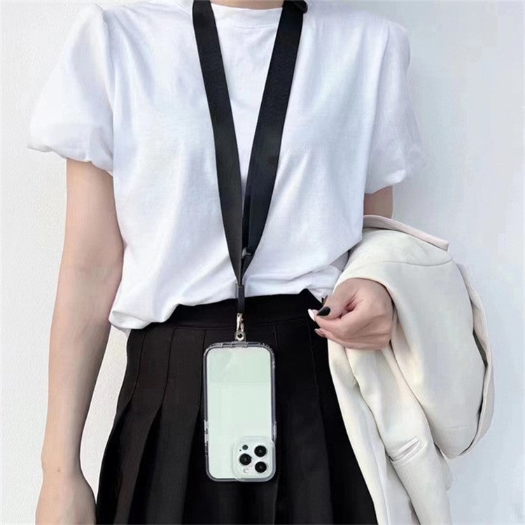 Crossbody Phone Lanyard Universal Adjustable Neck Straps with Phone Pads for Phone Case Keys ID - Black