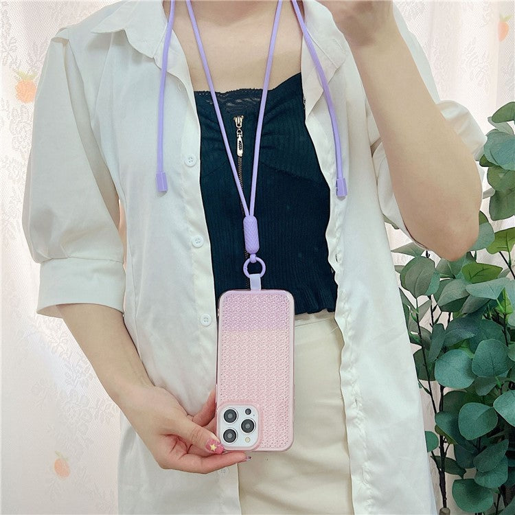 Universal Cell Phone Lanyard Nylon Neck Phone Adjustable Strap with Detachable Safety Pad - Rose