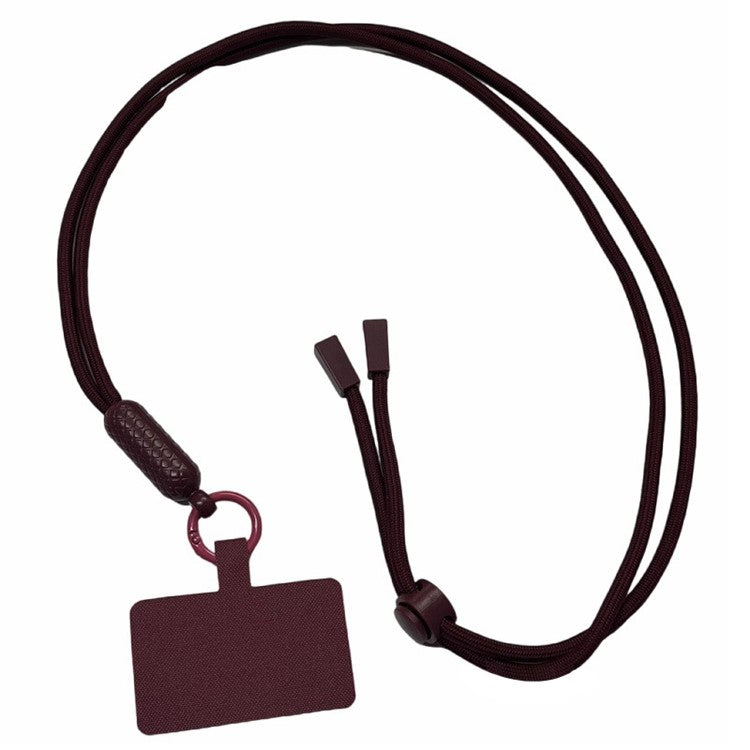 Universal Cell Phone Lanyard Nylon Neck Phone Adjustable Strap with Detachable Safety Pad - Wine Red