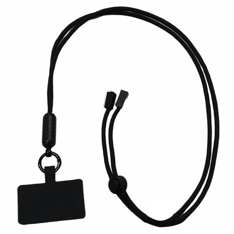 Universal Cell Phone Lanyard Nylon Neck Phone Adjustable Strap with Detachable Safety Pad - Black