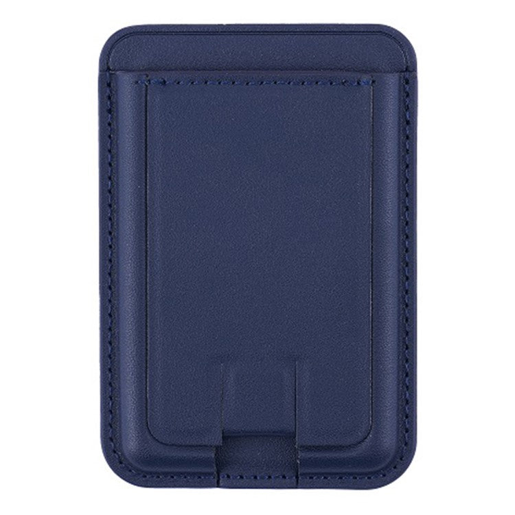 MRC048 Card Holder for Back of Phone Stick-on ID Credit Adhesive Leather Pouch Kickstand Card Sleeve Pocket - Sapphire