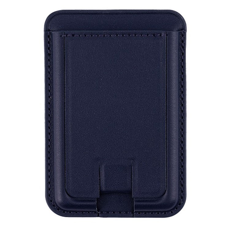 MRC048 Card Holder for Back of Phone Stick-on ID Credit Adhesive Leather Pouch Kickstand Card Sleeve Pocket - Dark Blue