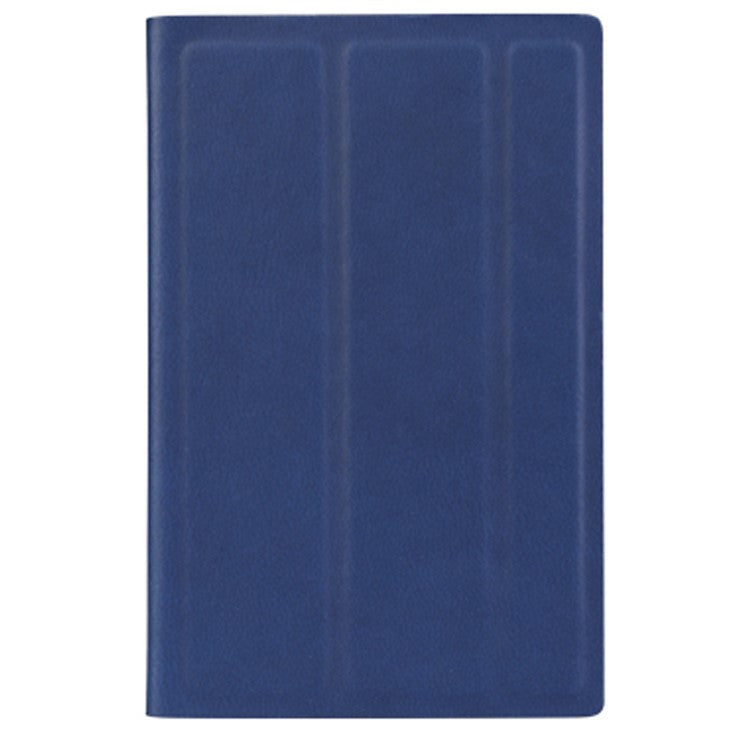 MRC031 Tri-fold Kickstand Phone Card Holder Stick-On PU Leather Credit Cards Case - Dark Blue