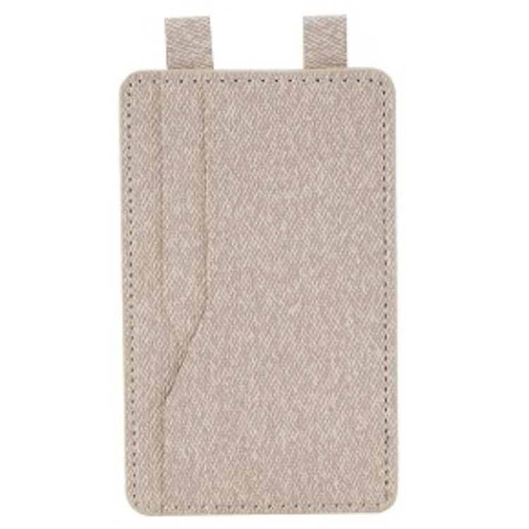 MRC037 PU Leather Phone Card Holder ID Credit Card Pocket Stick On Wallet with Dual-Loop Design - Beige