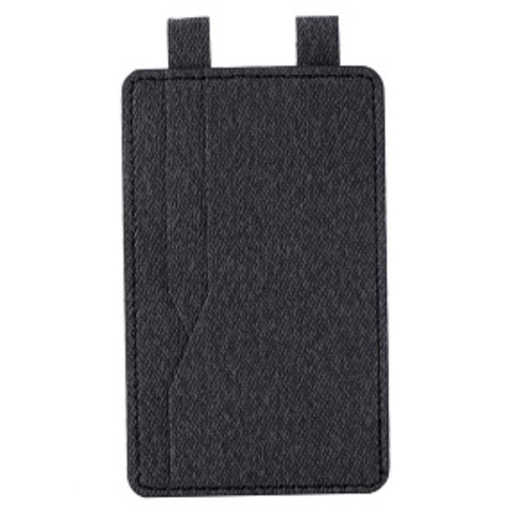 MRC037 PU Leather Phone Card Holder ID Credit Card Pocket Stick On Wallet with Dual-Loop Design - Black