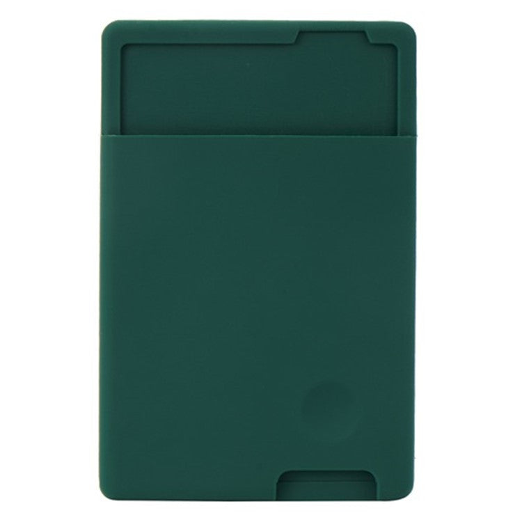 MRC029 Phone Card Holder Adhesive Stick-on Silicone Phone Wallet Card Pocket - Blackish Green