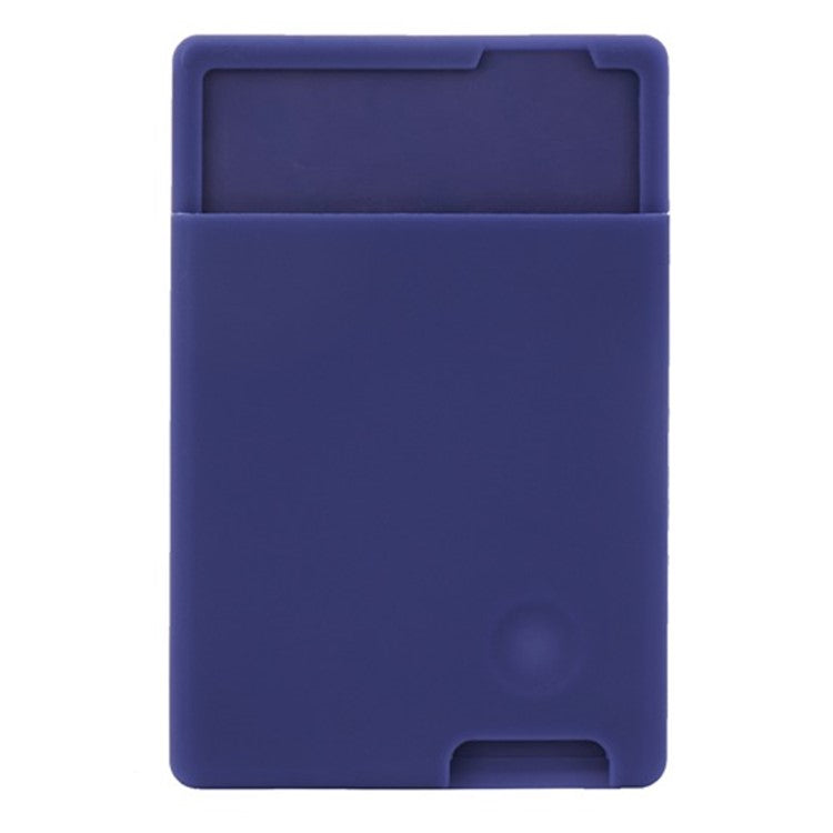 MRC029 Phone Card Holder Adhesive Stick-on Silicone Phone Wallet Card Pocket - Sapphire