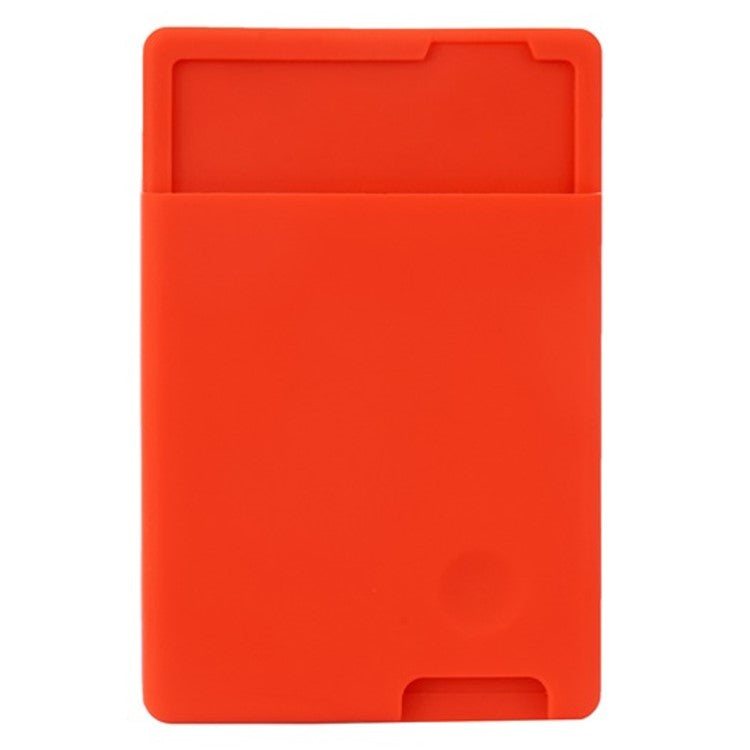 MRC029 Phone Card Holder Adhesive Stick-on Silicone Phone Wallet Card Pocket - Red