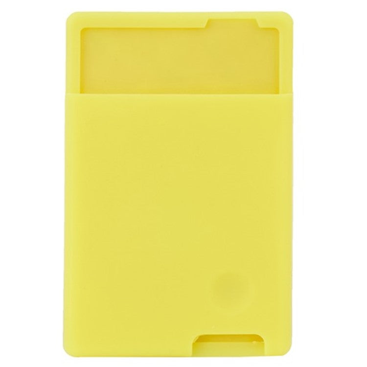 MRC029 Phone Card Holder Adhesive Stick-on Silicone Phone Wallet Card Pocket - Yellow