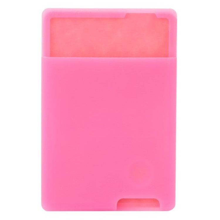 MRC029 Phone Card Holder Adhesive Stick-on Silicone Phone Wallet Card Pocket - Rose