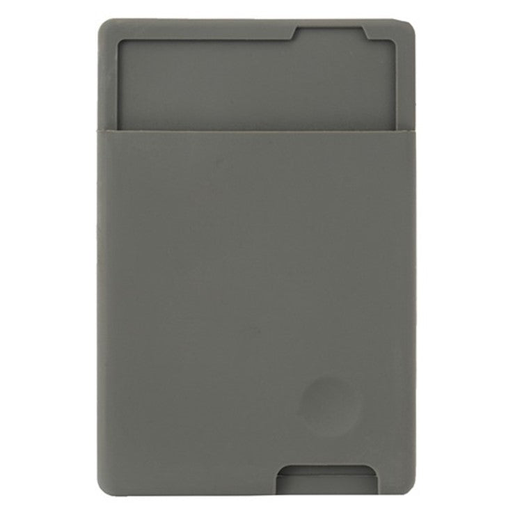 MRC029 Phone Card Holder Adhesive Stick-on Silicone Phone Wallet Card Pocket - Dark Grey