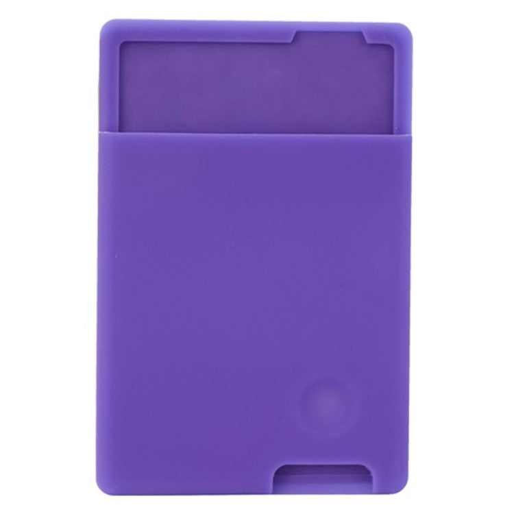 MRC029 Phone Card Holder Adhesive Stick-on Silicone Phone Wallet Card Pocket - Purple