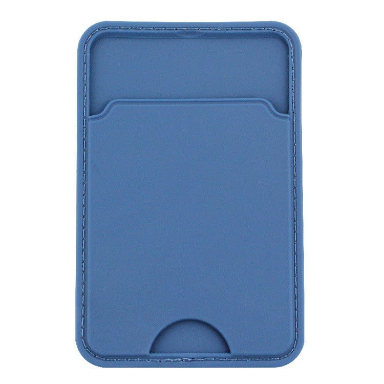 MRC029 Phone Back Card Holder Distinctive Notch Silicone Card Cover Adhesive Card Bag - Blue