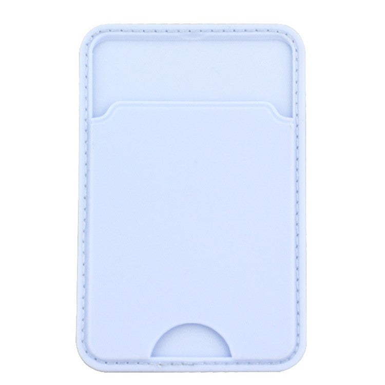 MRC029 Phone Back Card Holder Distinctive Notch Silicone Card Cover Adhesive Card Bag - Baby Blue