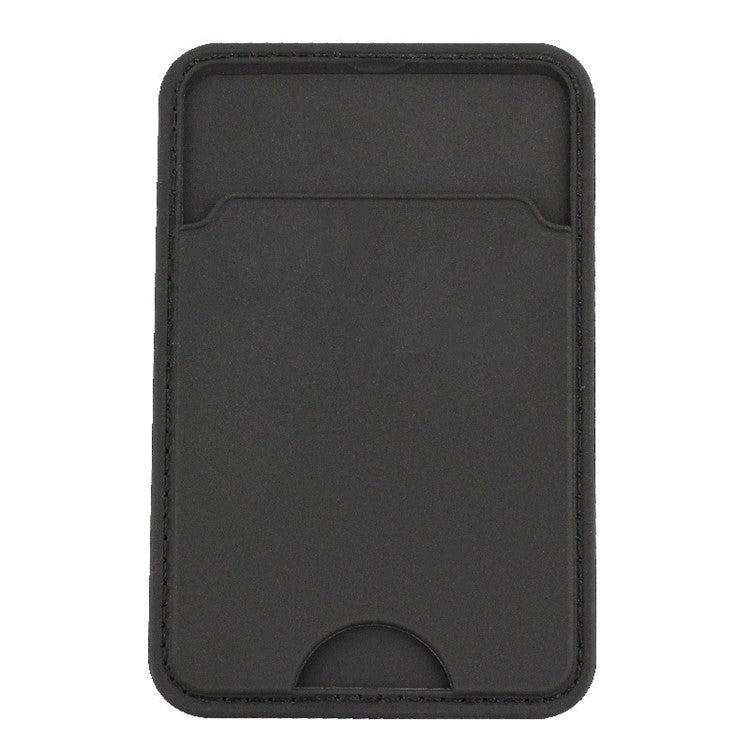 MRC029 Phone Back Card Holder Distinctive Notch Silicone Card Cover Adhesive Card Bag - Black