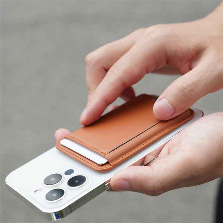 MRC048 Magnetic Card Holder Compatible with Magsafe Detachable Pocket Sleeve Kickstand - Orange