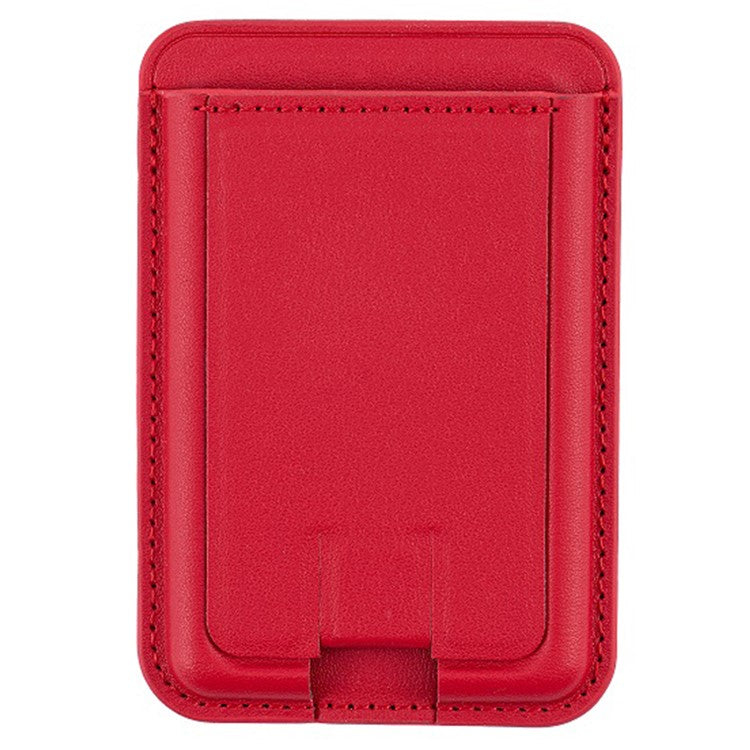 MRC048 Magnetic Card Holder Compatible with Magsafe Detachable Pocket Sleeve Kickstand - Red