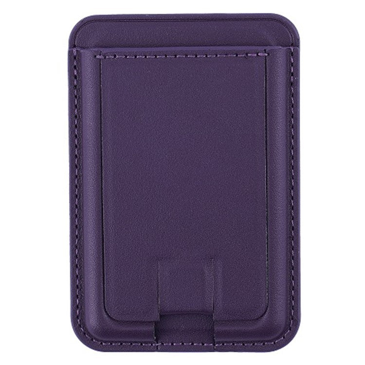 MRC048 Magnetic Card Holder Compatible with Magsafe Detachable Pocket Sleeve Kickstand - Dark Purple