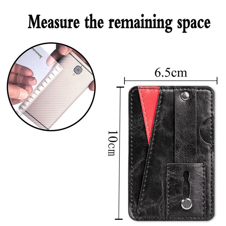 MRC-C1 Adhesive Phone Pocket Push Pull Cell Phone Stick-on Card Holder Sleeve - Black