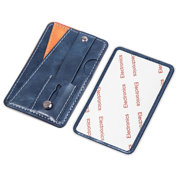 MRC-C1 Adhesive Phone Pocket Push Pull Cell Phone Stick-on Card Holder Sleeve - Dark Blue