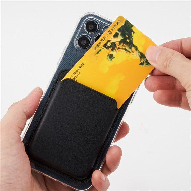 MRC040 Phone Card Holder Leather Phone Wallet Stick-On Adhesive Sticker - Yellow