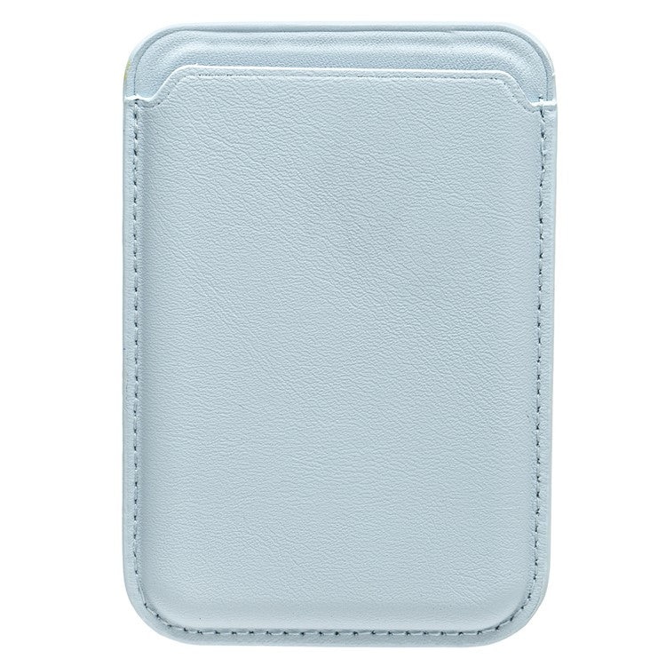 MRC040-2 Magnetic Card Holder Detachable PU Leather Wallet Compatible with MagSafe - Baby Blue