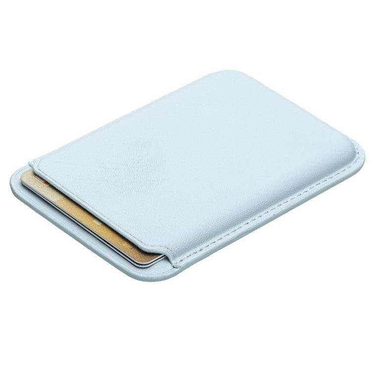 MRC040-2 Magnetic Card Holder Detachable PU Leather Wallet Compatible with MagSafe - Baby Blue