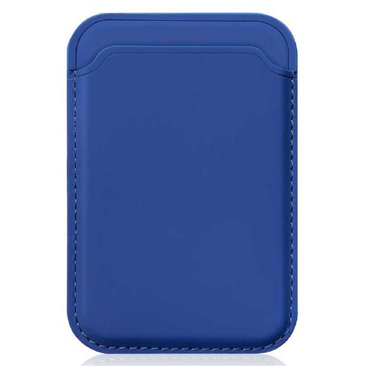 MRC040-2 Magnetic Card Holder Detachable PU Leather Wallet Compatible with MagSafe - Navy Blue