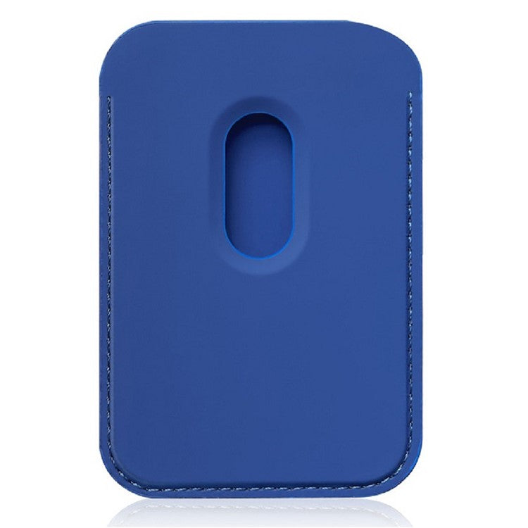 MRC040-2 Magnetic Card Holder Detachable PU Leather Wallet Compatible with MagSafe - Navy Blue