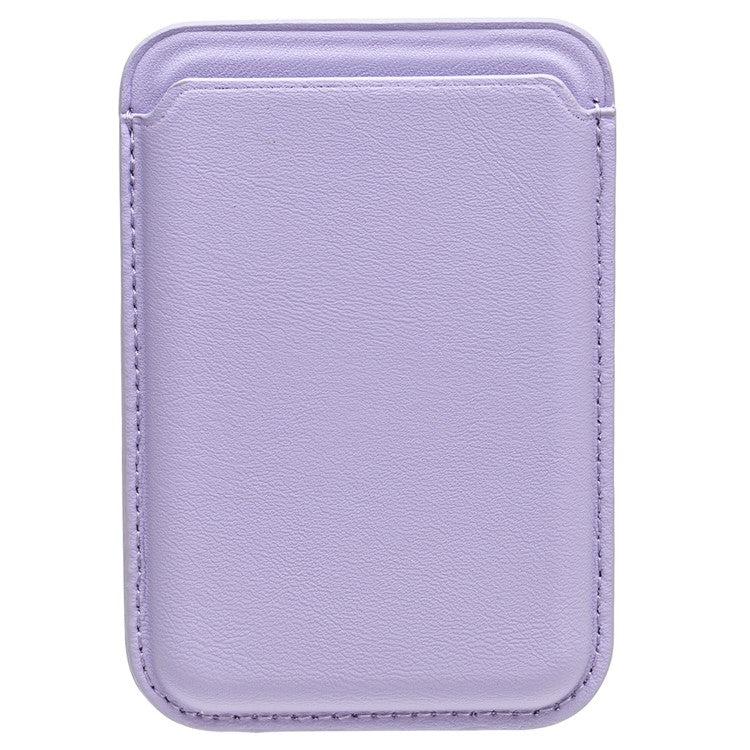 MRC040-2 Magnetic Card Holder Detachable PU Leather Wallet Compatible with MagSafe - Light Purple