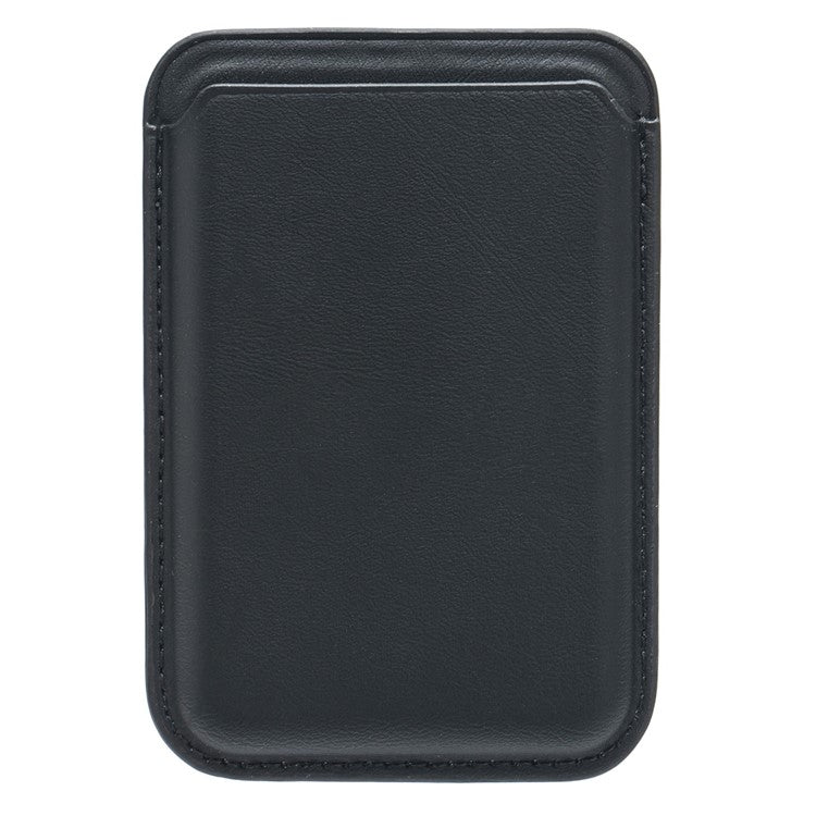 MRC040-2 Magnetic Card Holder Detachable PU Leather Wallet Compatible with MagSafe - Black