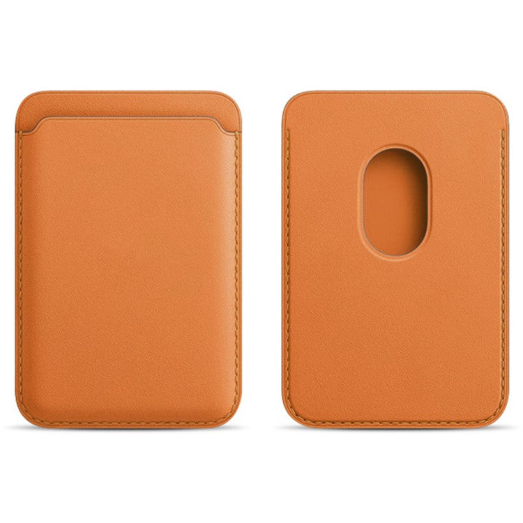 MRC040 Leather Phone Card Holder Compatible with MagSafe Cell Phone Wallet Pocket - Golden Tan