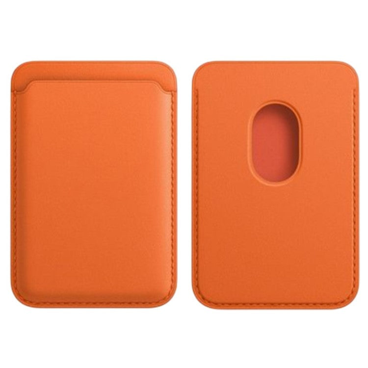 MRC040 Leather Phone Card Holder Compatible with MagSafe Cell Phone Wallet Pocket - Orange