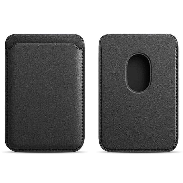 MRC040 Leather Phone Card Holder Compatible with MagSafe Cell Phone Wallet Pocket - Black