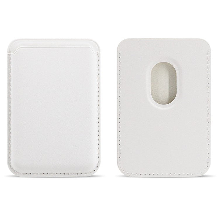 MRC040 Leather Phone Card Holder Compatible with MagSafe Cell Phone Wallet Pocket - White