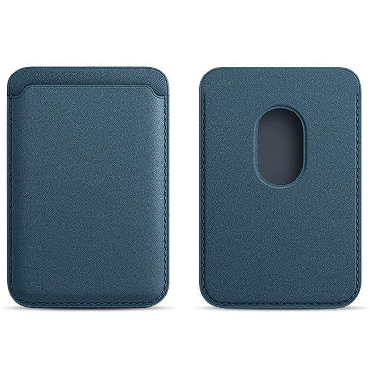 MRC040 Leather Phone Card Holder Compatible with MagSafe Cell Phone Wallet Pocket - Indigo Blue