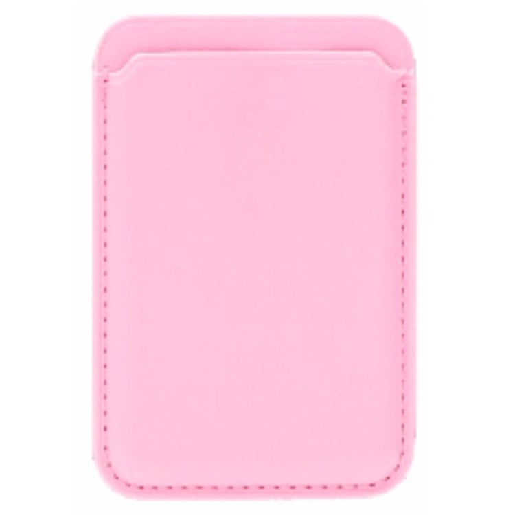 MRC040 Leather Phone Card Holder Compatible with MagSafe Cell Phone Wallet Pocket - Pink