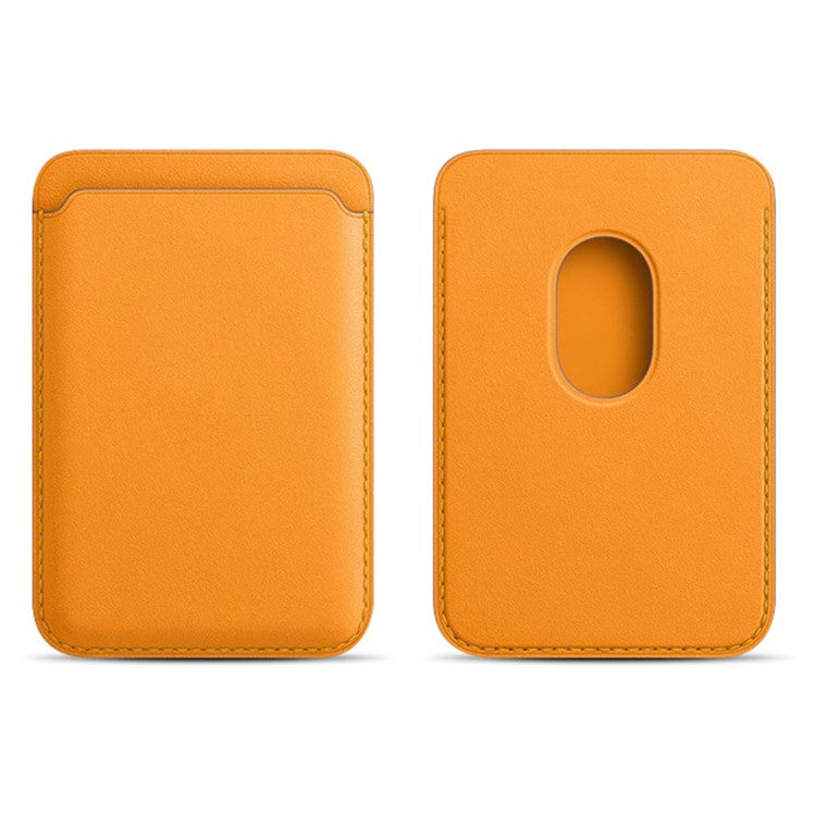 MRC040 Leather Phone Card Holder Compatible with MagSafe Cell Phone Wallet Pocket - Yellow