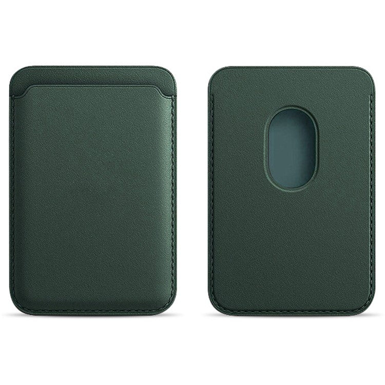 MRC040 Leather Phone Card Holder Compatible with MagSafe Cell Phone Wallet Pocket - Blackish Green