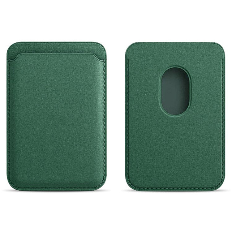 MRC040 Leather Phone Card Holder Compatible with MagSafe Cell Phone Wallet Pocket - Green