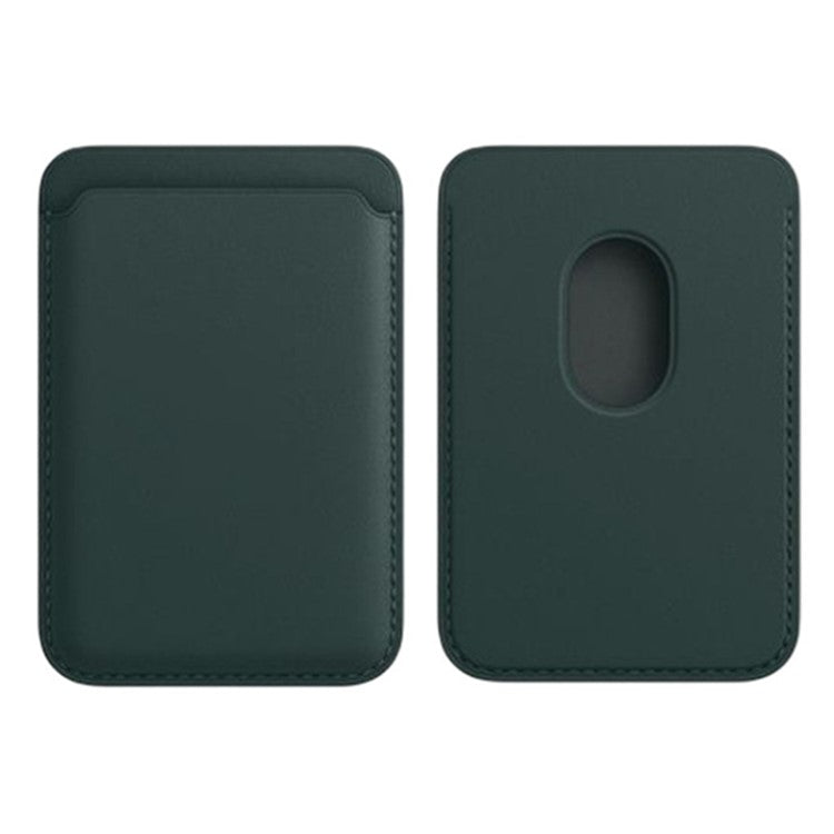 MRC040 Leather Phone Card Holder Compatible with MagSafe Cell Phone Wallet Pocket - Pine Forest Green