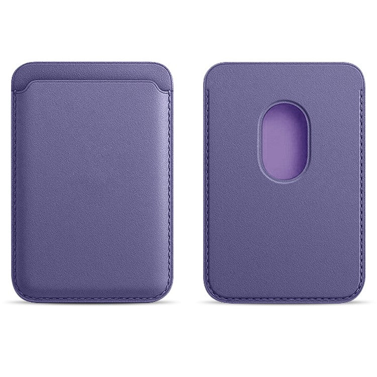 MRC040 Leather Phone Card Holder Compatible with MagSafe Cell Phone Wallet Pocket - Purple