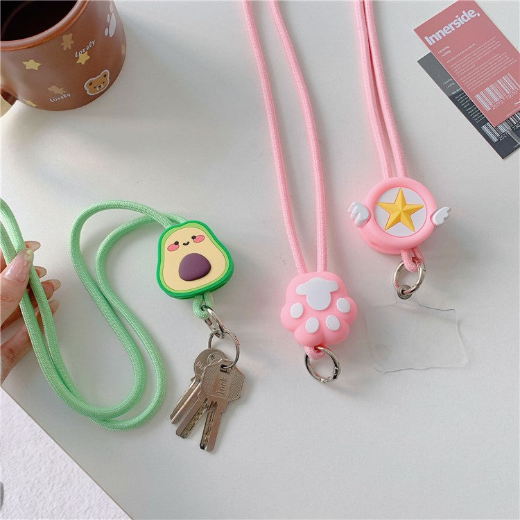 45cm Phone Lanyard Cartoon Pendant Crossbody Rope Neck Strap with Patch - Dinosaur