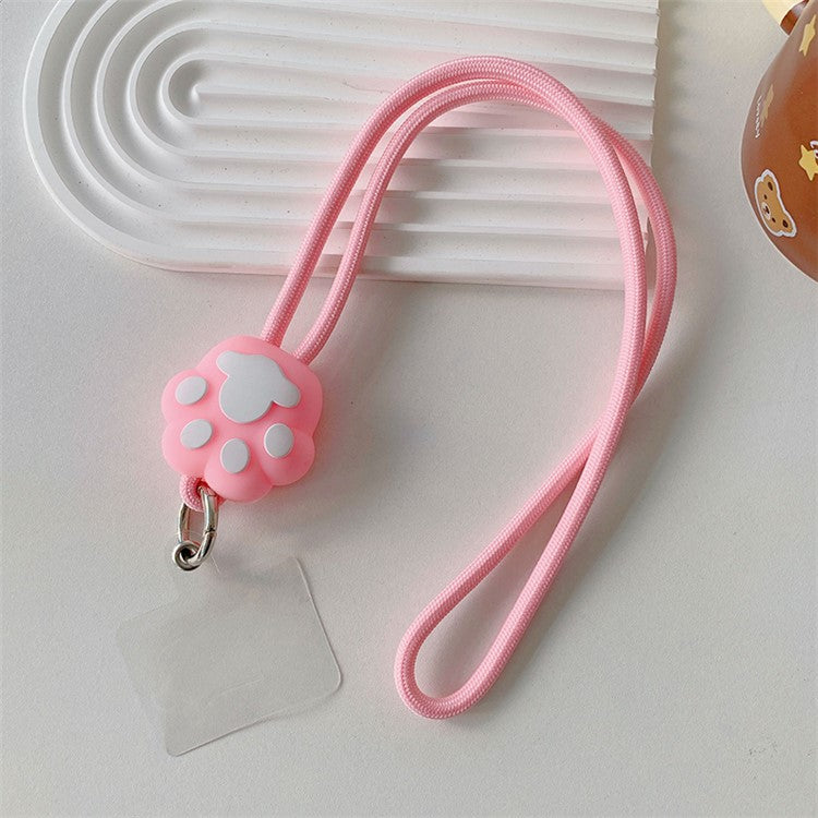 45cm Phone Lanyard Cartoon Pendant Crossbody Rope Neck Strap with Patch - Cat Claw