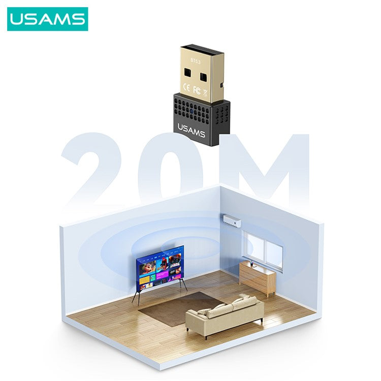 USAMS US-ZB285 USB Bluetooth 5.3 Adapter HiFi Sound Wireless Audio Receiver